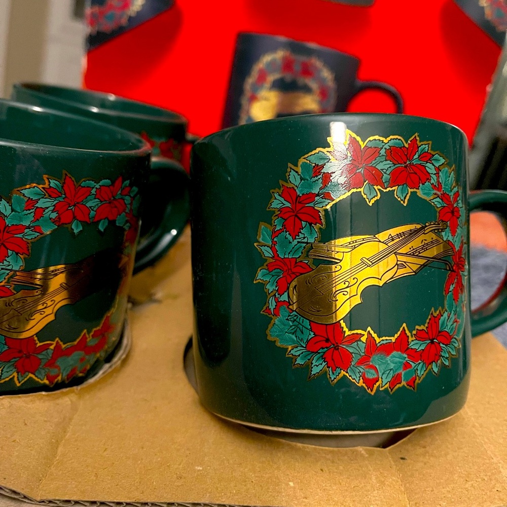 Brookstone handcrafted holiday mugs